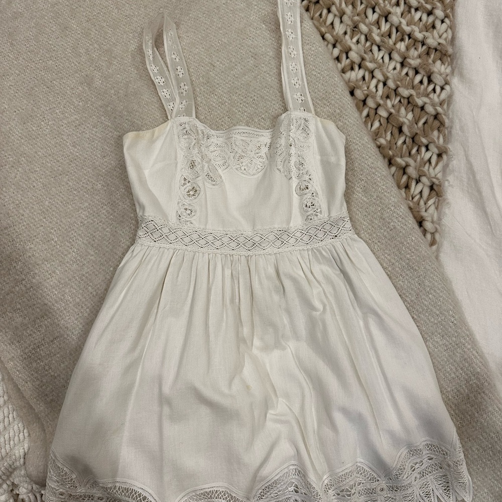 LoveShackFancy Ivory Lace Detail Top